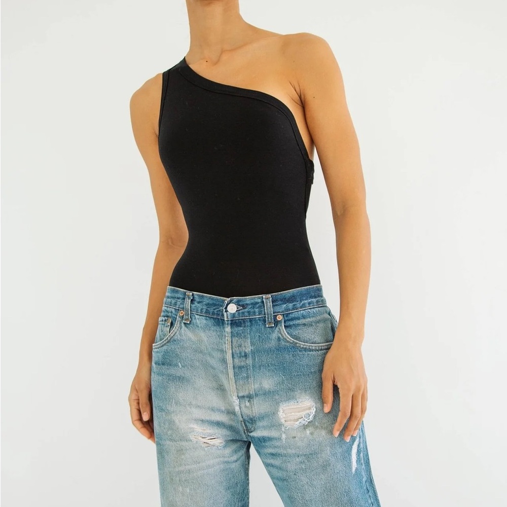 The Line by K Black One-Shoulder Bodysuit